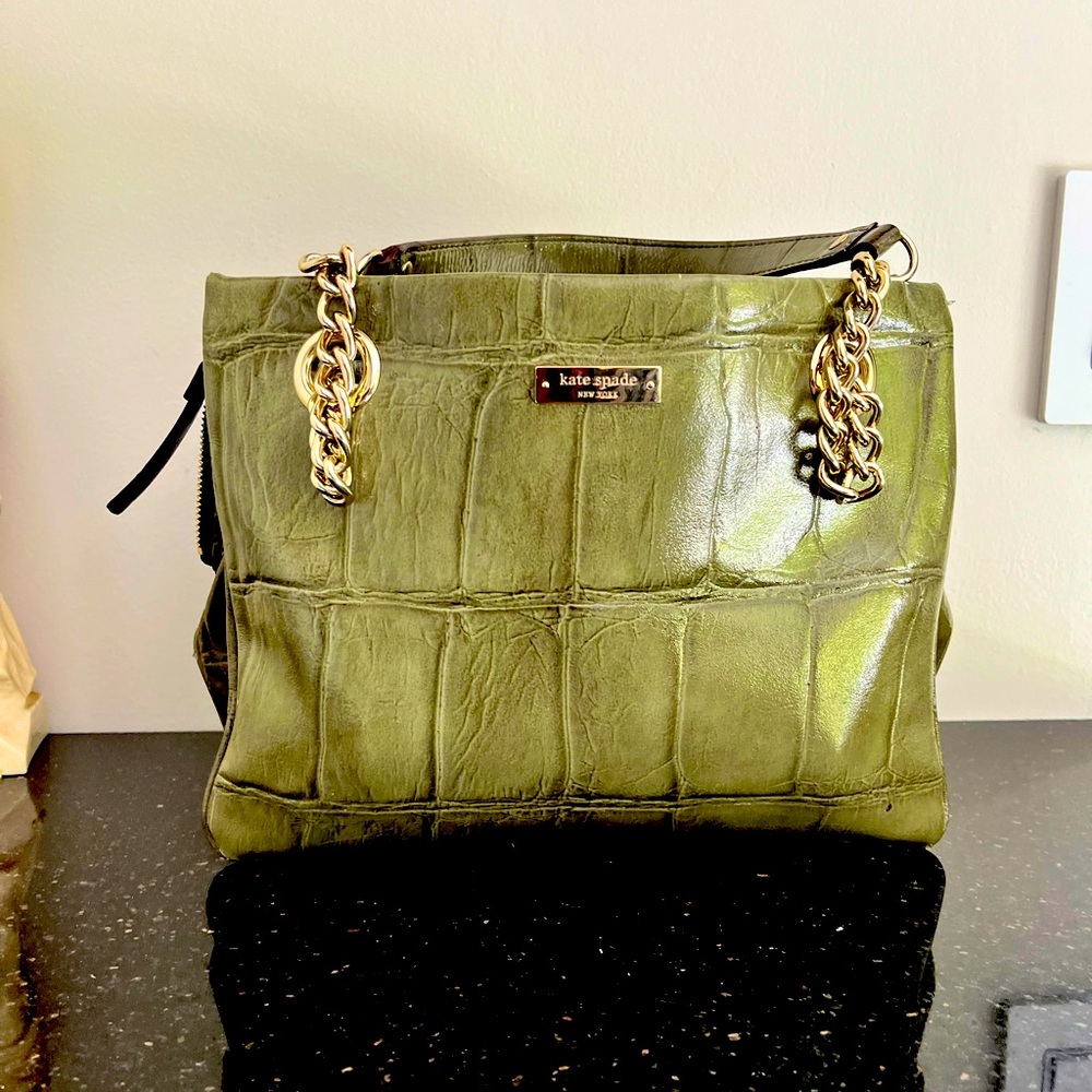 Kate Spade greencrocodile leather bag